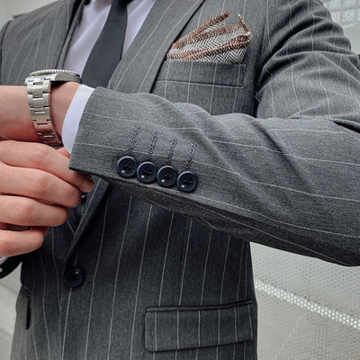 Old Money Classic Three-Piece Business Suit