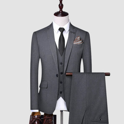 Old Money Three-Piece Slim Fit Wedding Groom Banquet Suit