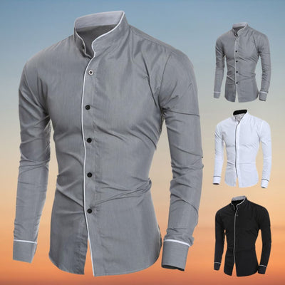 Old Money Stand Collar Shirt