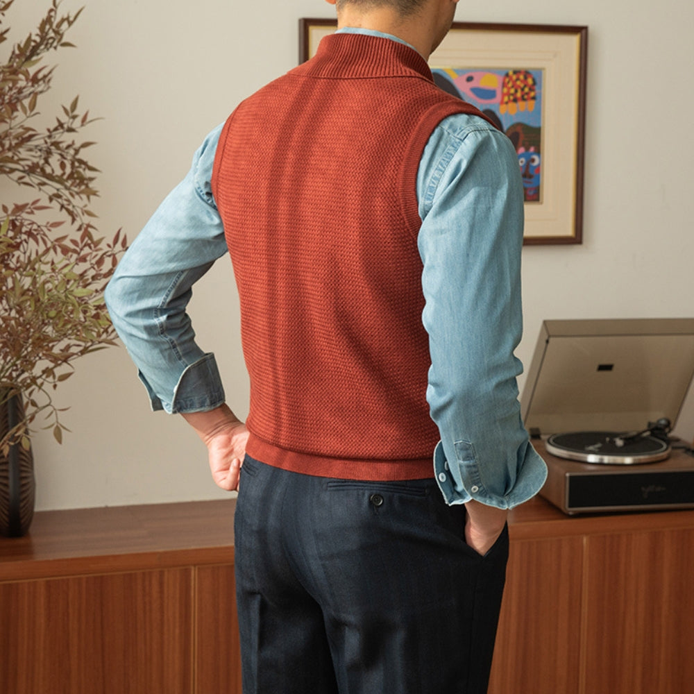 Old Money Retro Casual Warm Vest
