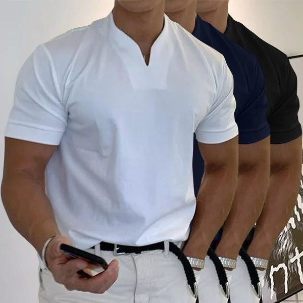 2024 Men Gentlemans business Short Sleeve Fitness T Shirt