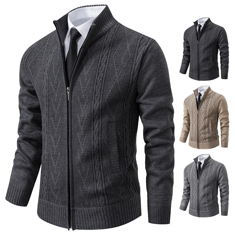 Autumn & Winter Men's Padded Knitted Sweater Coat: Warmth Meets Style